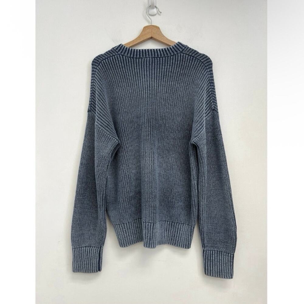 Faherty Women's Sunwashed Organic Cotton Fisherman Henley Sweater Coastal Medium - Picture 4 of 12